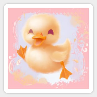 Easter Ducky Watercolor Joy Sticker